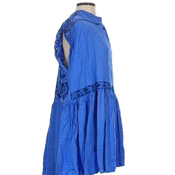 NWOT Free People Vibrant Blue Mini Dress - Picture 2 of 5